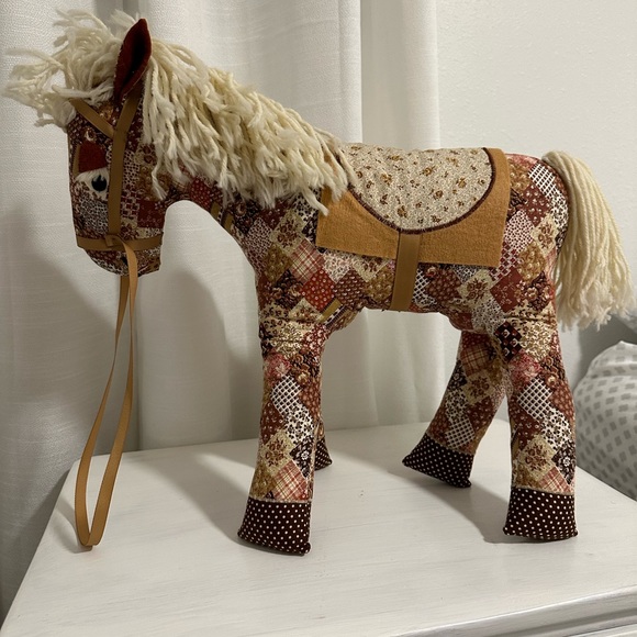 Unique Handmade Bandana Pattern Fabric Stuffed Horse - Picture 2 of 6